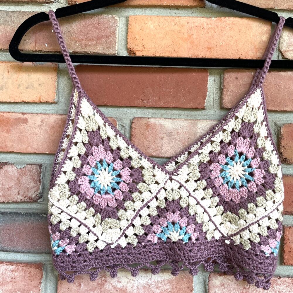 Pull & Bear, Size Medium, Multicolor Crochet Bra … - image 4